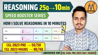 SOLVE REASONING IN 10 MINUTES  ABHISHEK RAI  MATHS MANIA [upl. by Hyo]