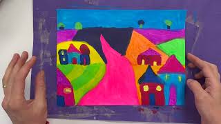 David Hockney Inspired Landscapes Adding Color with Paint Sticks [upl. by Deloris]