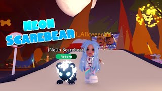 Making amp Trading Neon Scarebear Adopt Me Roblox [upl. by Belita]