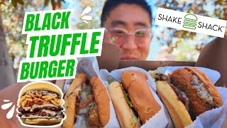 Eating Shake Shack’s BLACK TRUFFLE BURGER [upl. by Jonati]