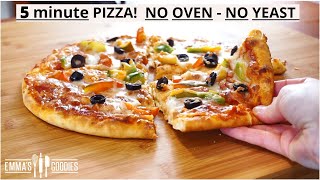 5 Minute NO OVEN  NO YEAST PIZZA Lockdown Pizza Recipe [upl. by Aprilette]