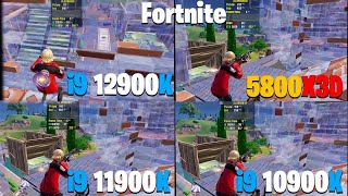 i9 10900K amp i9 11900K amp 12900K VS 5800X3D  Fortnite Performance Mode [upl. by Acirema]