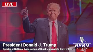 LIVE REPLAY Pres Trump Speaks at Nat Association of Black Journalists Convention in CHI 73124 [upl. by Einimod]