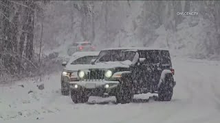 Storm brings heavy rain snowfall to Southern California [upl. by Arnaud762]