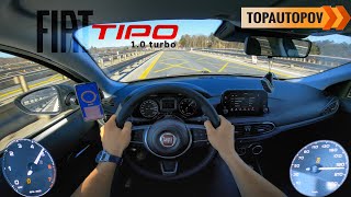 Fiat Tipo 10T 73kW 81 4K TEST DRIVE POV  ACCELERATION ENGINE BRAKES🔸TopAutoPOV [upl. by Nanreit759]