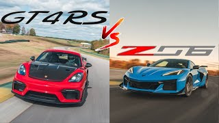 Porsche 718 GT4 RS vs Corvette Z06 A Battle of Speed and Style [upl. by Nina213]