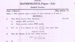 Ts inter Maths 1A 😱 💯 Public Question paper Prepare 50 Marks👍  Inter Maths 1A paper 2024💯 [upl. by Gonzalez404]