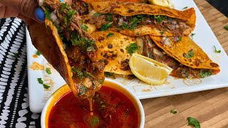 BIRRIA QUESA TACOS STEP BY STEP  BEEF TACO RECIPE  TERRIANN’S KITCHEN [upl. by Arriat]