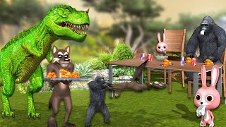 Whistle funny video  Cartoon gorilla dinosaur rabbit and wolf comedy video by Mr Lavangam [upl. by Bradly]