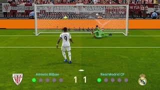 Athletic Bilbao vs Real Madrid  Penalty Shootout  La Liga 2425  Realistic PES Gameplay [upl. by Sirois]