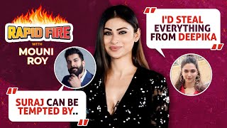 Mouni Roy’s RAPID FIRE on husband Suraj Nambiar Ranbir Kapoor Shah Rukh Khan Karan Kundrra [upl. by Francoise39]