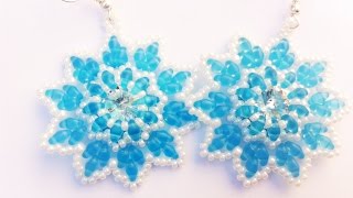 DIY tutorial orecchini con superduo e swarovski  quotOrecchini Jeanne quot  earrings superduos [upl. by Hsinam]