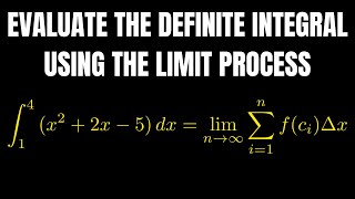 How to Find a Definite Integral using Riemann Sums and the Limit Definition Quadratic Example [upl. by Ahsanat]