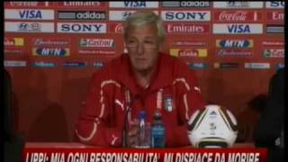 Lippi E tutta colpa mia Mondiali 2010 eliminazione Italia [upl. by Zima380]