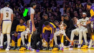 AD told Bronny James to get up as all seats were taken and LeBron loved it 🤣 [upl. by Anel290]