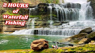 2 HOURS of Fishing Under Waterfalls AMAZING [upl. by O'Donoghue392]