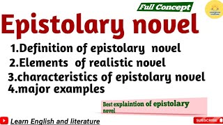 What is Epistolary NovelCharacteristics of Epistolary Novel and Major Examplestypesofnovel [upl. by Dumm]