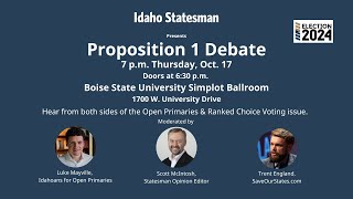 Watch Live Idaho Statesmans Prop 1 Debate [upl. by Knowle]