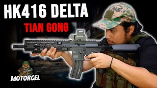 HK416 DELTA TG 11 de hidrogel  Review unboxing prueba Gel blasters [upl. by Aneert625]