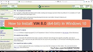 How to Download amp Install Vim v80 64bit in Windows 10 Fall Creator Update [upl. by Niletak773]