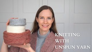 Knitting with Unspun Yarn Nutiden Plötulopi Manchelopis Part 1 [upl. by Asssilem537]