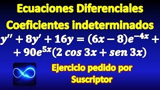 EDO no homogénea Método de coeficientes indeterminados [upl. by Ardnuhsal]