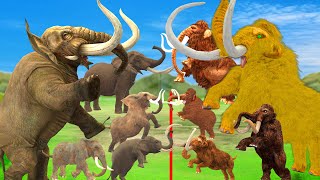 Prehistoric Mammals vs Modern Mammals Mammoth Mastodon Fight Elephant Size Comparison Animal Battle [upl. by Alodi]