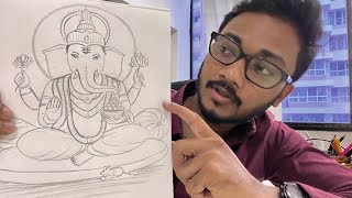 How to draw Lord Ganesh step by step  Best video on YouTube 🛑 [upl. by Naesad]