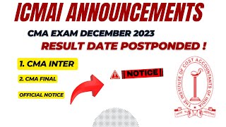 latest News  CMA Exam December 2023 Result Date Declared by ICMAI  CMA Exam December 2023 Result [upl. by Mehsah889]