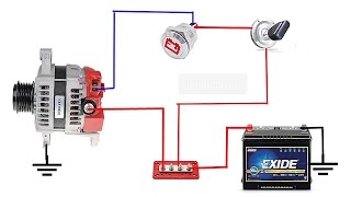 Hitach 2 pin Alternator wiring Diagram  how to onnection hitachi alternator  car alternator wiring [upl. by Christenson989]