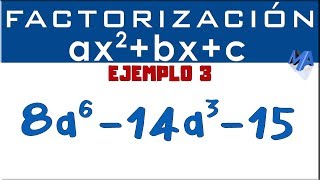 Factorización trinomio de la forma ax2bxc  Ejemplo 3 [upl. by Templia]