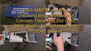 SampW MampP Shield Plus Unboxing and Installation of Crimson Trace Red Dot Optic Dry Fire and Operation [upl. by Arline]