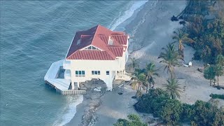 Raw video Siesta Key Florida Helene storm damage [upl. by Lunnete321]