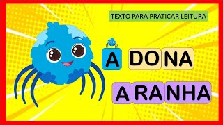 ATIVIDADE DE LEITURA COM SÍLABAS PARA CRIANÇAS  EXERCÍCIO COM A MÚSICA A DONA ARANHA [upl. by Shandie823]