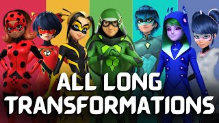 Miraculous All Long Transformations Season 15  Miraculous Ladybug [upl. by Dyrrej501]