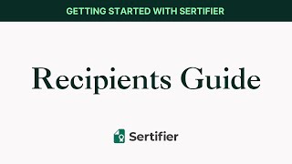 Sertifier  How to Add Recipients to Your Campaign [upl. by Einafats962]