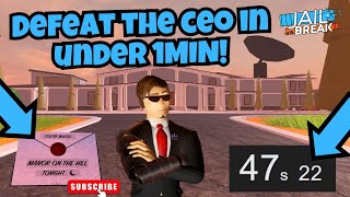 Defeat the CEO in UNDER A MINUTE with this GLITCH  Roblox Jailbreak [upl. by Massingill]