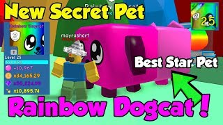 I Got New Secret Pet Rainbow Dogcat Best Rainbow Pet  Bubble Gum Simulator [upl. by Mercy]