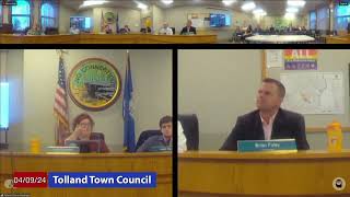 Tolland Town Council April 9 2024 [upl. by Henleigh]