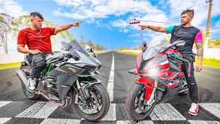 A DISPUTA DO SECULO BMW S1000RR VS MINHA KAWASAKI H2 [upl. by Rhodie]