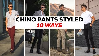 10 Ways to Wear Chino Pants  Mens Outfits  Parker York Smith [upl. by Leaw658]