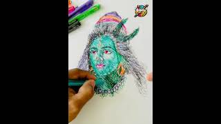 My Colourful Pen Scribble of Lord Shiva meditationmusic music love lordshiva hinduism [upl. by Leak545]