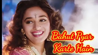 Bahut Pyaar Karte Hai  Lyrical Video  Saajan  Madhuri Dixit  90s Best [upl. by Kreiner]