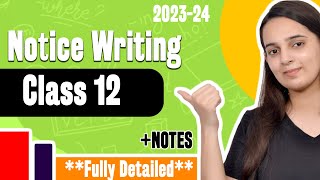 Notice Writing Class 12  Notice Writing Format  Class 12 English Grammar CBSE 20232024 [upl. by Giltzow155]