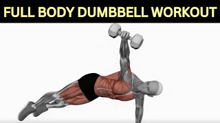 FULL BODY DUMBBELL WORKOUT AT HOME  Muscle Building [upl. by Aurlie]