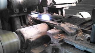 Hundred Year Old Planer running railroad cross tie [upl. by Gabbi]