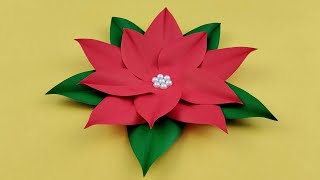 FABRIQUER UNE FLEUR  Bricolage De Noël  Tuto déco noël papier [upl. by Atreb178]