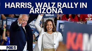 Harris Walz rally in Phoenix [upl. by Atteuqcaj]