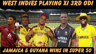 West Indies Starting XI For 3rd ODI Guyana Gets First Win In Super 50 [upl. by Vallery18]