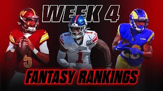 Fantasy Football Rankings Risers and Fallers for Week 4  Fantasy Dirt [upl. by Micah]